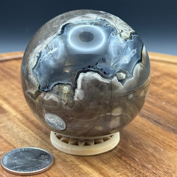 Volcanic Agate Sphere #4 62.8mm  Rocks and Minerals 318g - Picture 1 of 11
